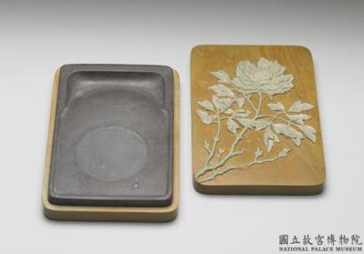 图片[2]-Songhua inkstone with lid featuring peony, Qing dynasty, Qianlong reign (1736-1795)-China Archive